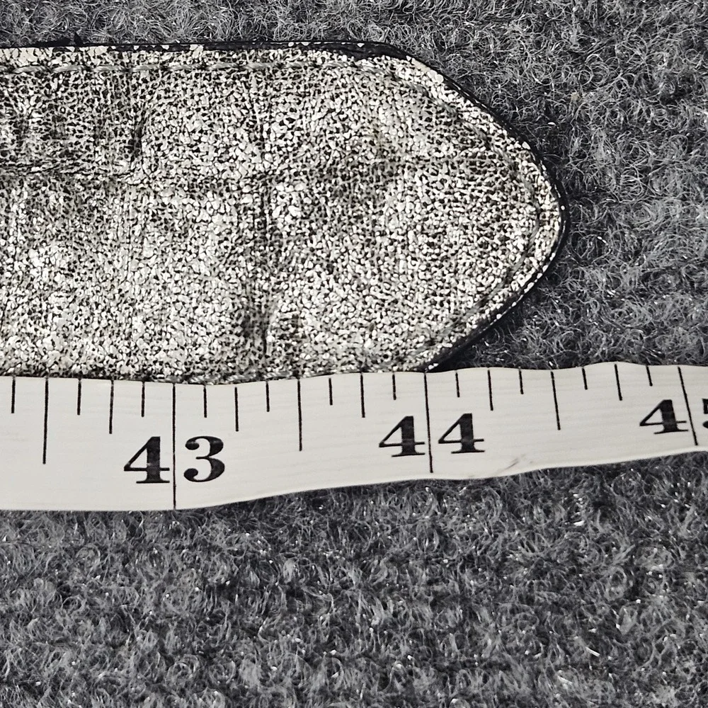 3D‎ Leather Lined Western Belt XL Hammered Oval Buckle Studded Silver Cowboy